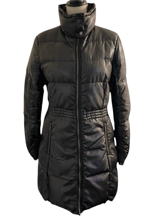 Geox Jackets & Blazers - GEOX Respira Black Cinch Waist Long Down/Feather Puffer Jacket (8/10)